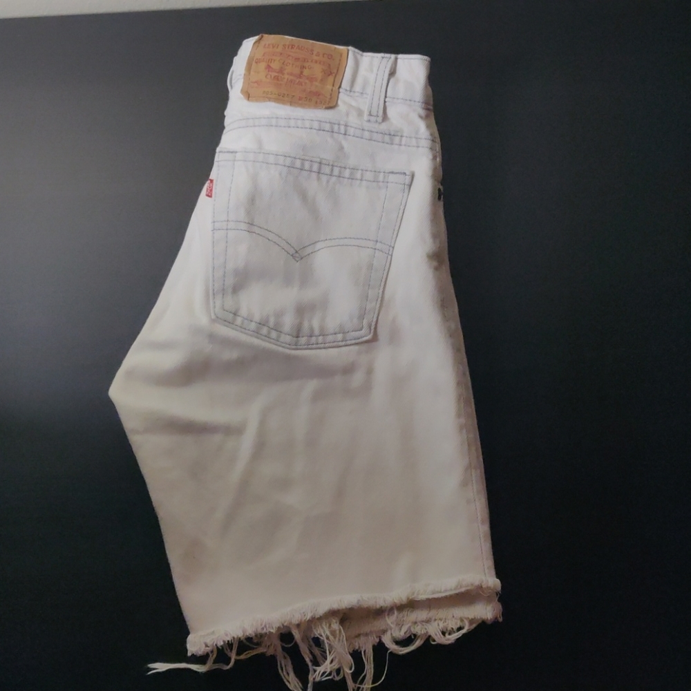 Frayed Levi's denim shorts (originally Levi's 505)